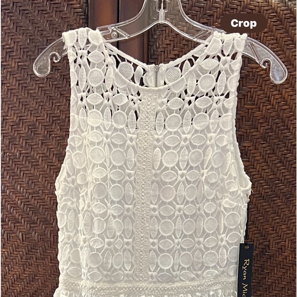 Ryan Michelle Lined White Lace dress. Size 8. New with Tags - Picture 2 of 2